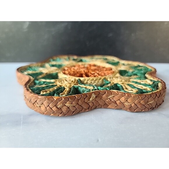 Vintage Woven Floral Trivet - Picture 4 of 10